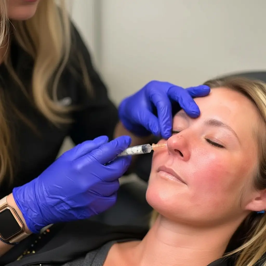 Biofiller injections on a patient at Joyful Beauty